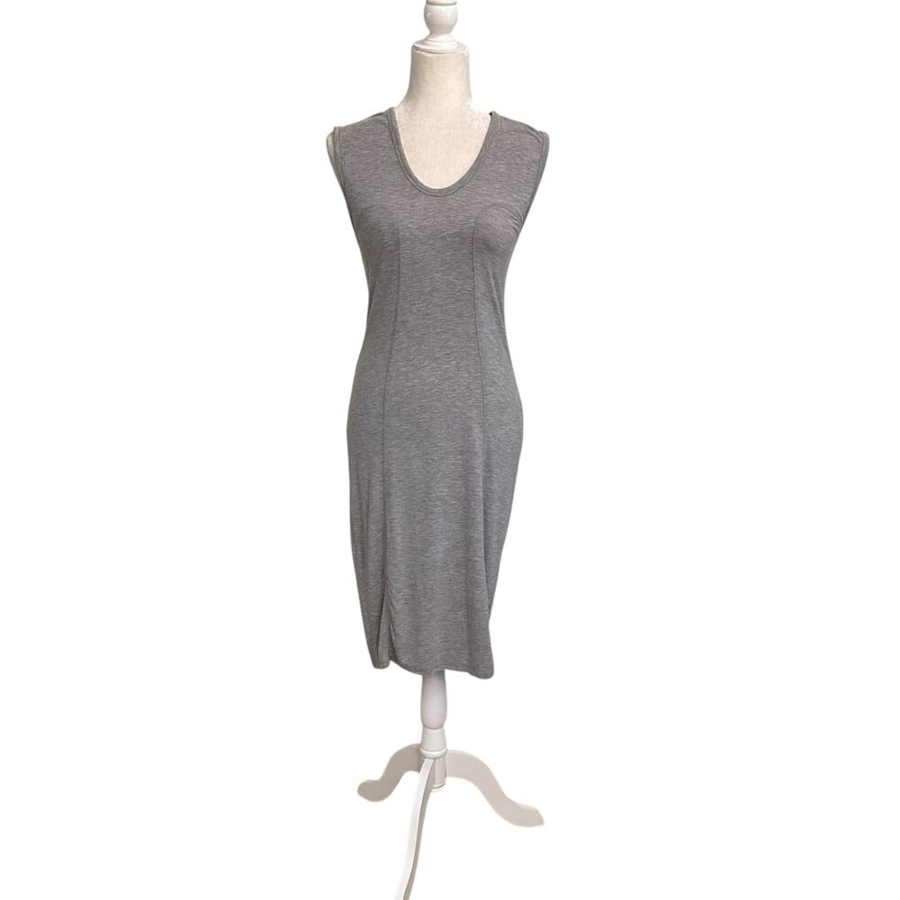 T Alexander Wang Seamed Stretch Jersey Wiggle Tank Dress Gray Medium FLAW
